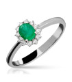 Emerald Rosette Gold Ring