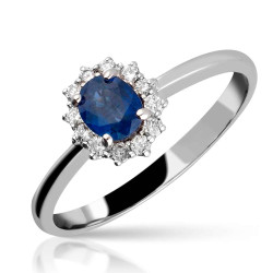 Anillo Zafiro Rosetón Oro