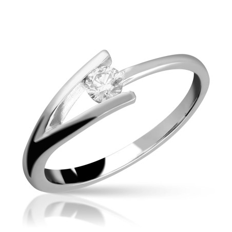 Y-shaped white gold diamond ring