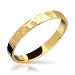 Alianza de Oro Plana Martelé 3mm