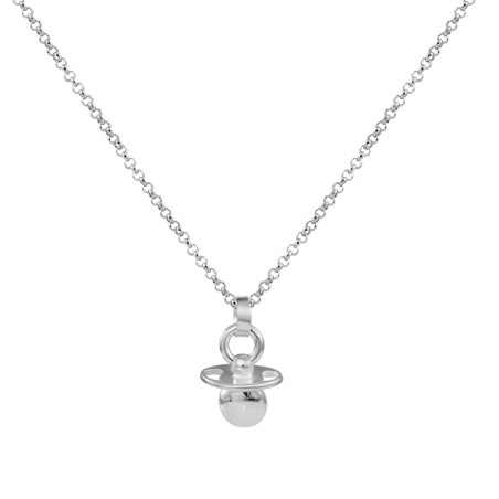 collar de plata en forma de chupete