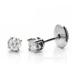 White Gold 4 Claws Diamond Earrings