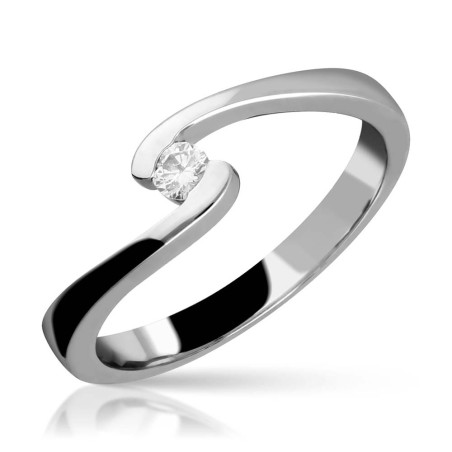 Solitario oro blanco con diamante brazos abiertos