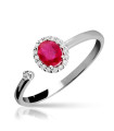White Gold Ring You and Me, Ruby and Diamonds