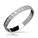 Alianza Oro Blanco Plana con Diamantes
