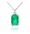 White Gold Necklace with Emerald and Diamond