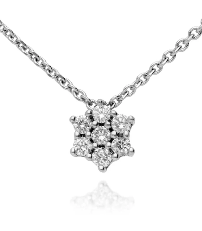 White gold 6-point star necklace with diamonds