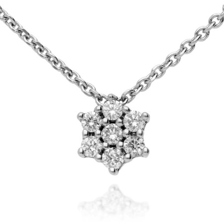 Collar oro blanco estrella 6 puntas con diamantes