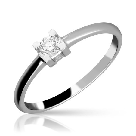 Solitario diamante con garras cuadradas