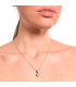 Necklace with diamond pendant in white gold