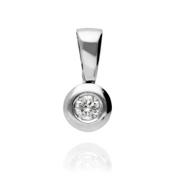 Colgante Oro Blanco Chatón Diamante