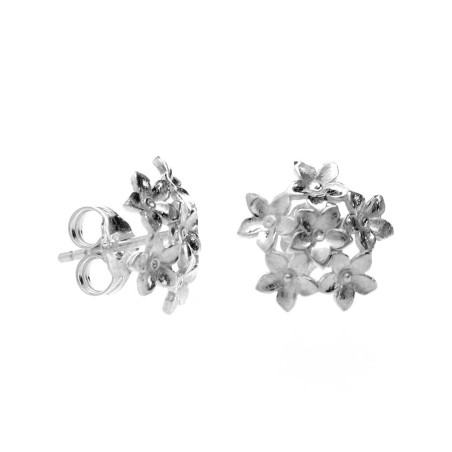 Biznaga cup-shaped earrings in silver