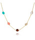 Multicolor stone necklace in gold plated silver