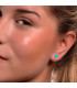 Jasmine-shaped earrings with turquoise enamel