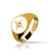 North star ring in gold plated silver