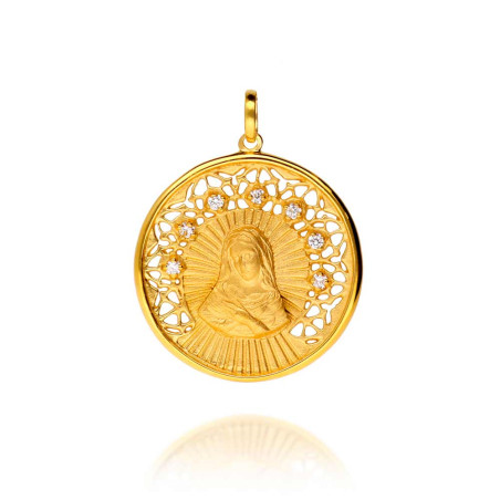 Gold plated silver virgin medal