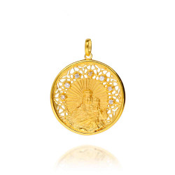 Colgante Medalla Virgen del Carmen Piedras
