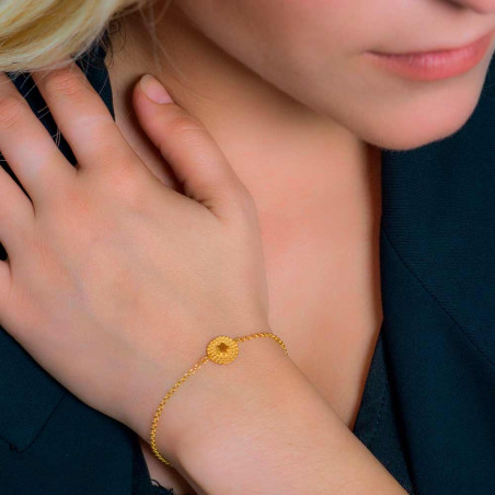 Jasmine bracelet and chain, gold plated silver