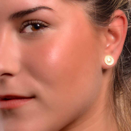 Pressure earrings with medal with jasmine.