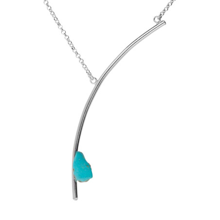 Collar Giorno palo de plata con turquesa