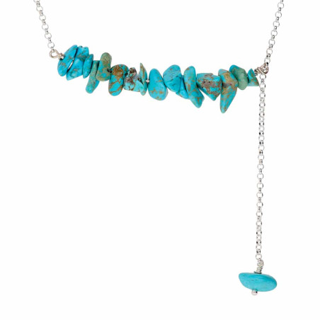 Collar turquesa de plata de primera ley