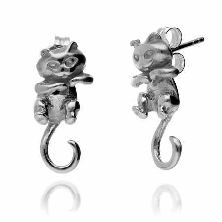 Cat earrings in 925 silver