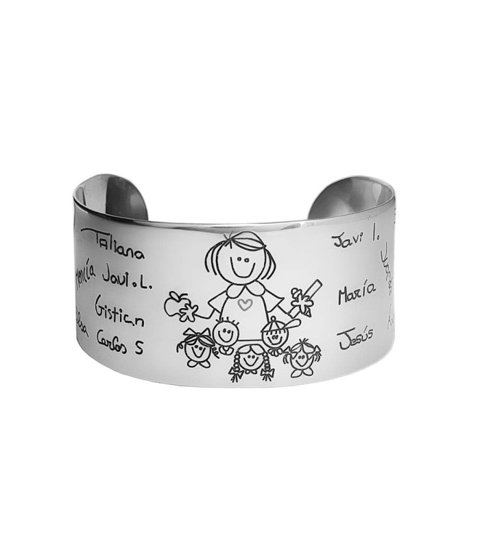 Teacher's bracelet with children's names silver
