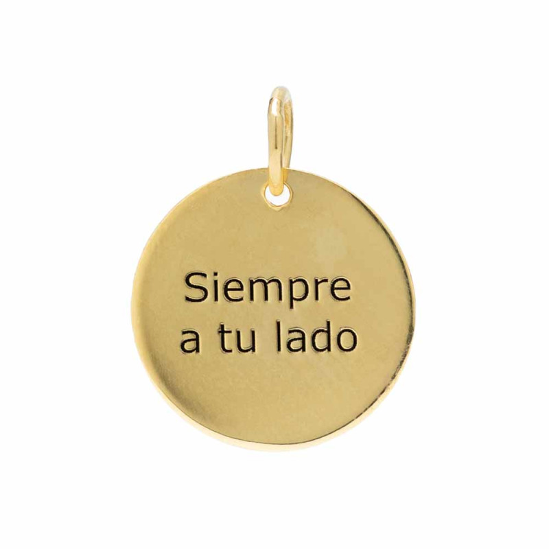 Footprint pendant engraved on the back