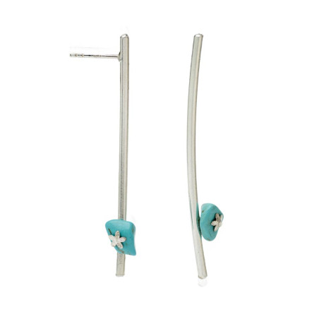 Turquoise and silver earrings, Giorno.