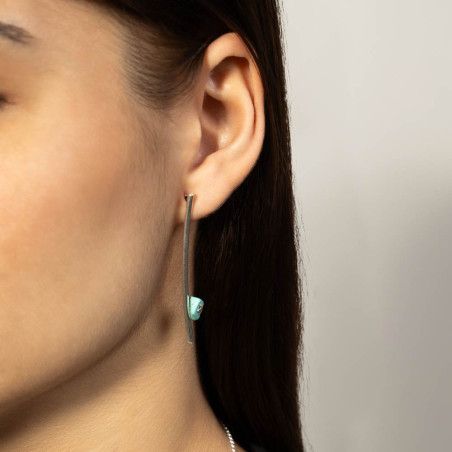 Women's earrings with turquoise and silver