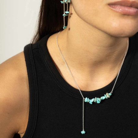 Turquoise and silver necklace for women
