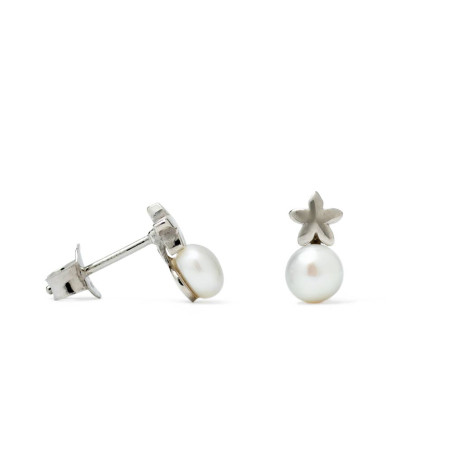 Pendientes jazmín perla de botón
