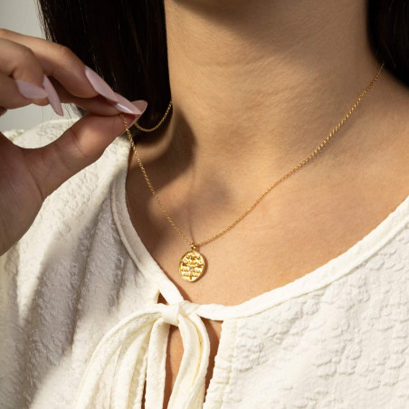 Women's necklace with gold medal
