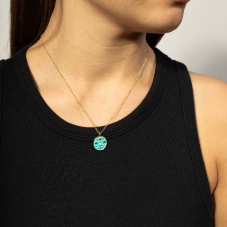 Collar para mujer de plata 925 con esmalte turquesa
