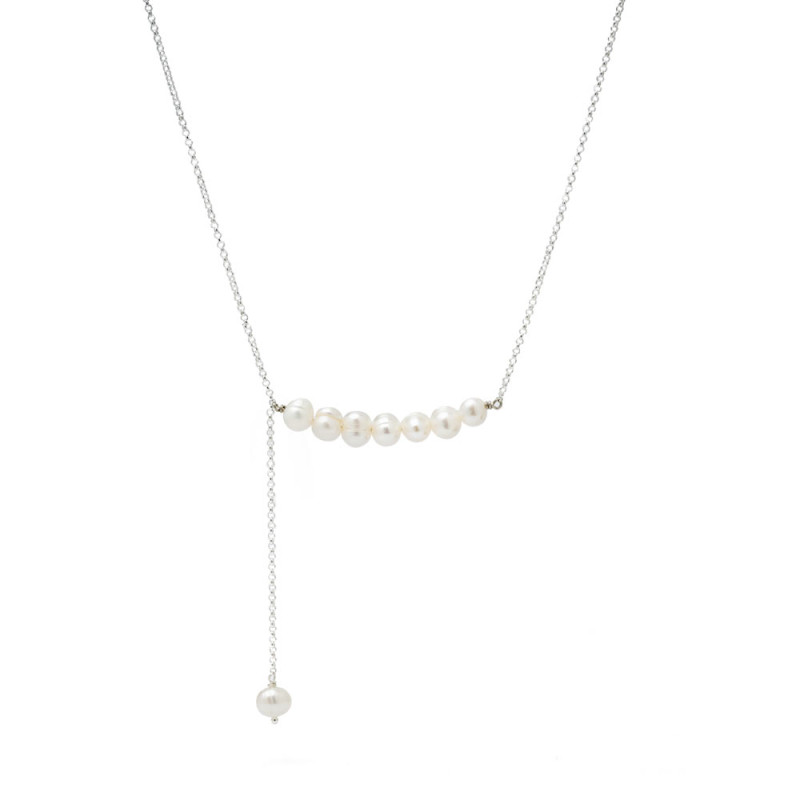 Collar Giorno con perlas y cadena rolo