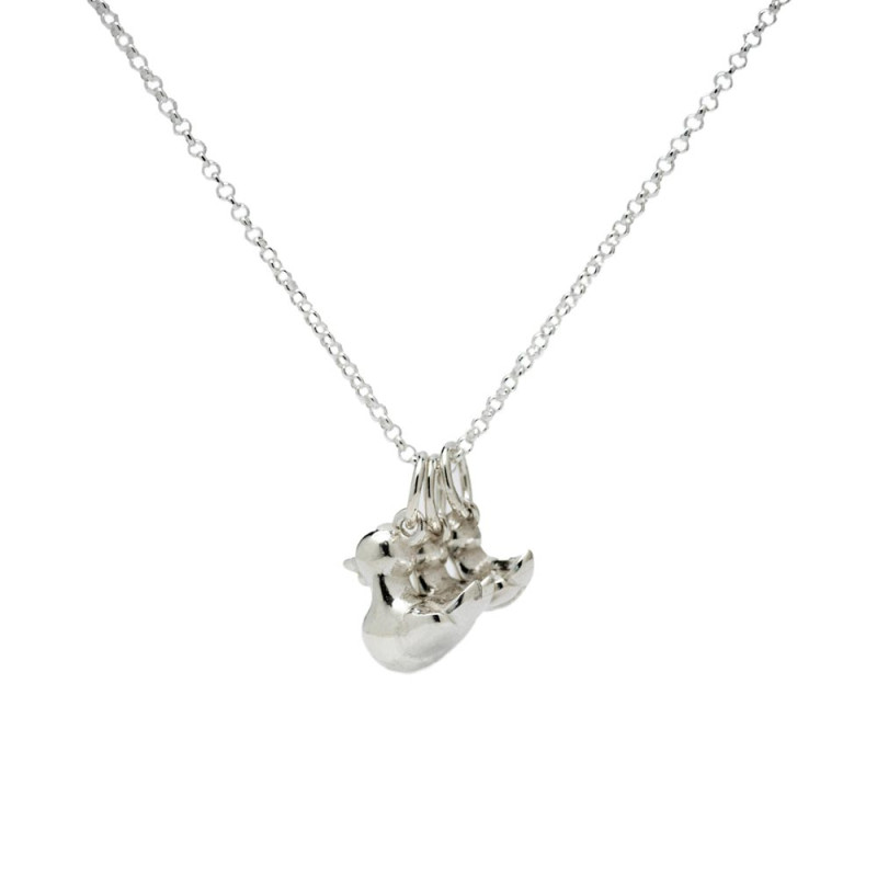 Collar familia pato en plata de primera ley
