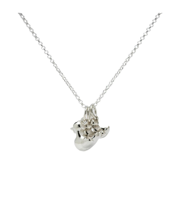 Family Duck Necklace in Sterling Silver
