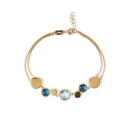 Pulsera de oro con topacio azul