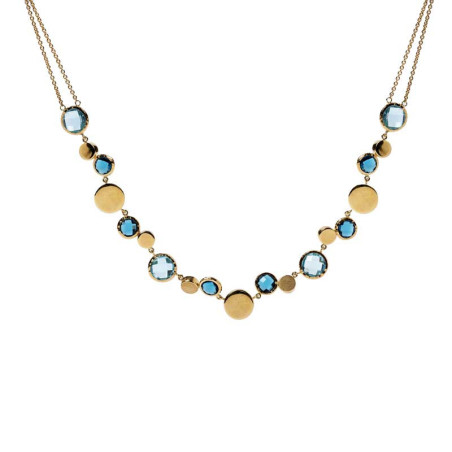 Collar para mujer oro con topacios azules