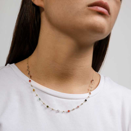 Women's necklace in gold with zirconia