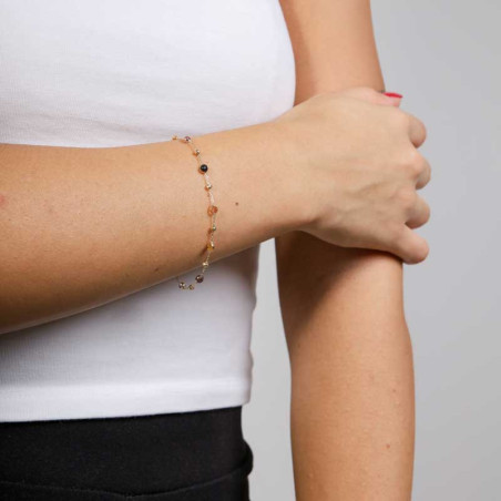 Women's gold bracelet with stones