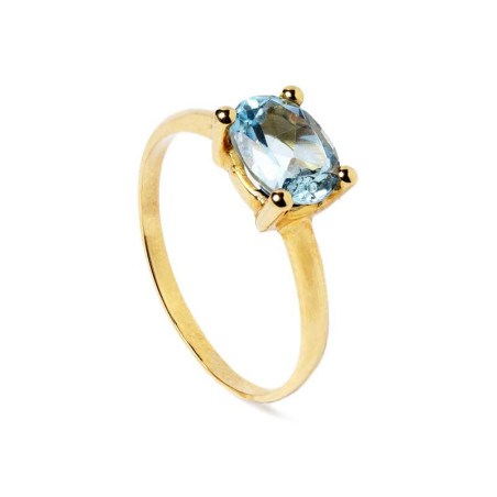 Oval Aquamarine Gold Ring