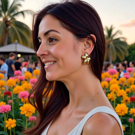 Wedding flower earrings