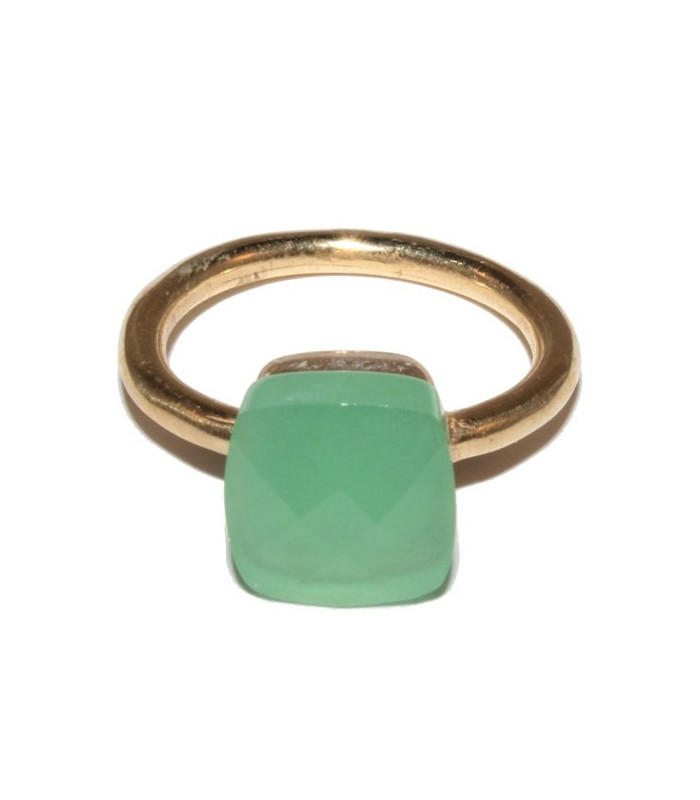 anillo plata bañada en oro cuarzo