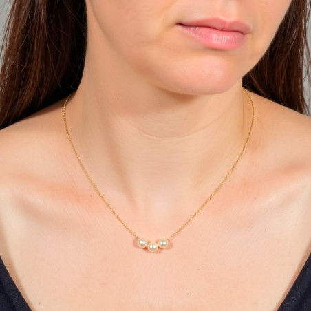collas de oro con perlas
