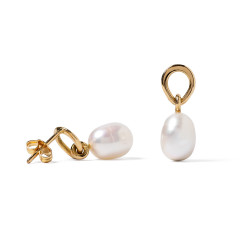 Gold Earrings with Pearls