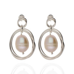 Pendientes de perlas en plata