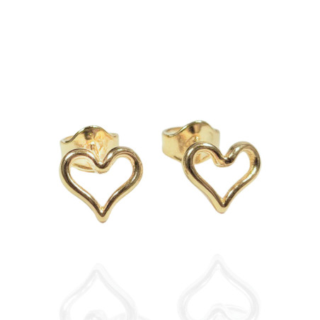 pendientes dorados en forma de corazon