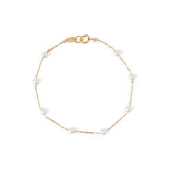 Pulsera Fina Oro con Perlas