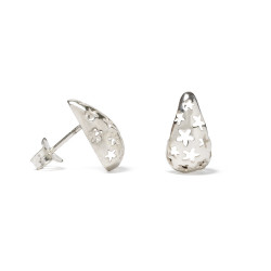 Pendientes Lágrima Jazmines Plata